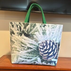 Punctuate Felted Tote Bag PINE CONES New Without Tags. 20.5”W X 13.5”H X 6”D